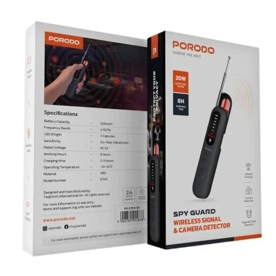 Porodo Spy Guard Wireless Signal & Camera Detector - Black